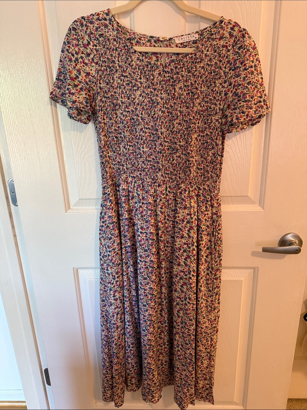 Floral Smocked Midi Dress - Multicolor